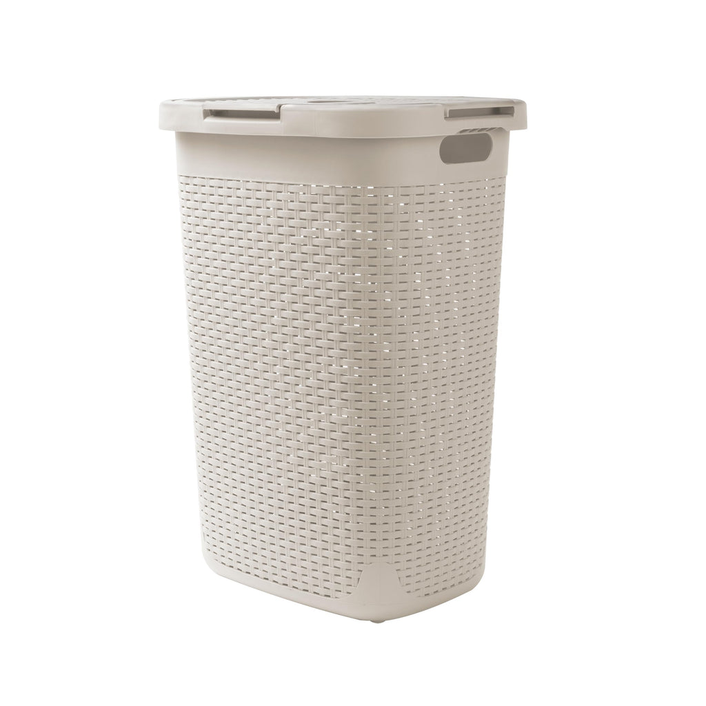 Slim Laundry Hamper with Lid, 60L Tall Clothes Basket, Narrow Tapered Design s, Closets and Laundry Rooms, Plastic