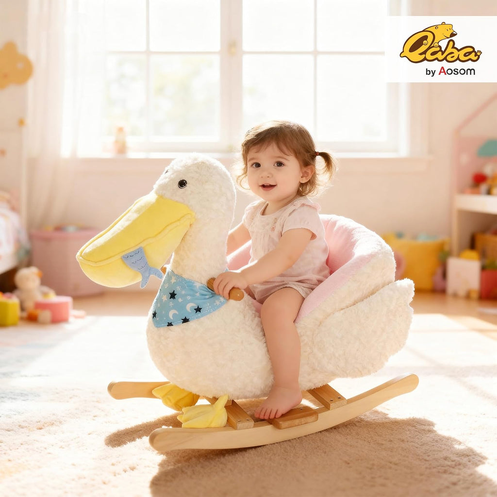 Pelican Kids Rocking Horse Realistic Duck Sound 18-36 Months White