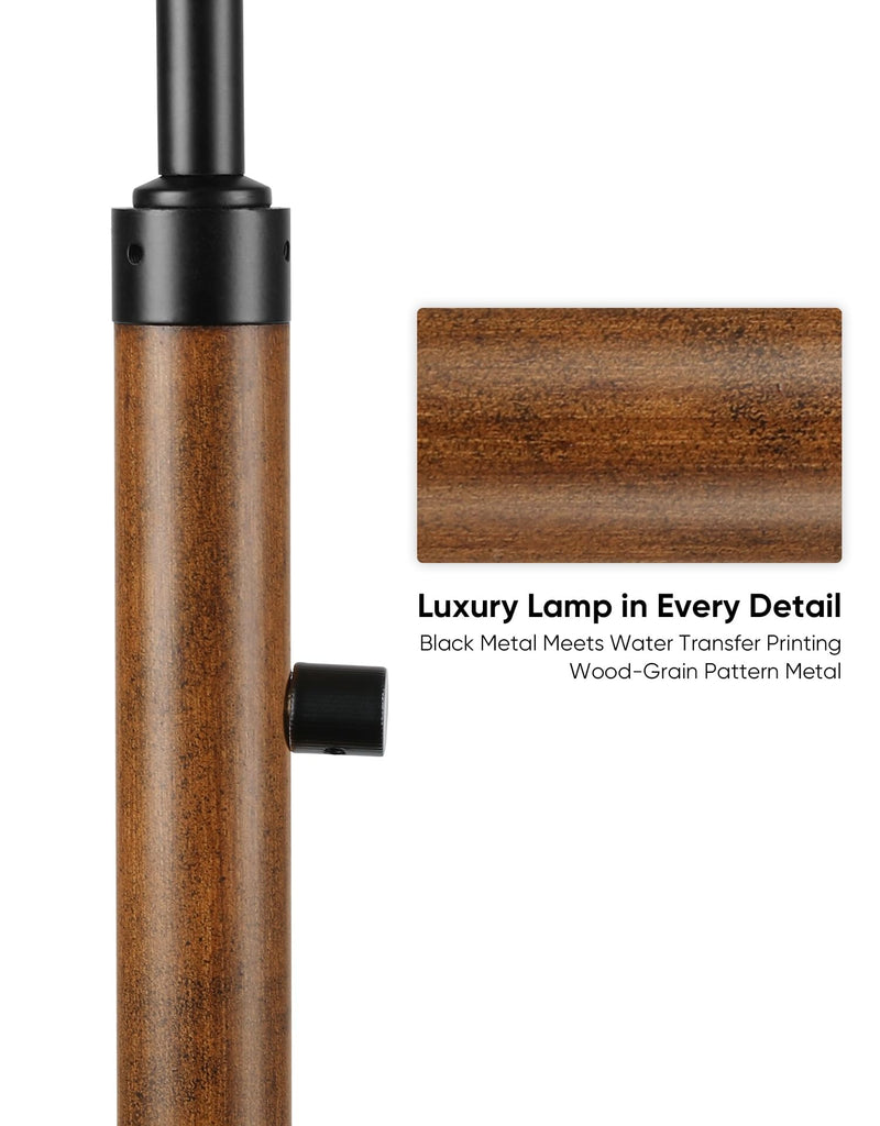 Dimmable Floor Lamp, 65" Tall Metal Standing Lamp with LED Bulb, Mid Century Modern Arc Floor Lamp with Linen Shade