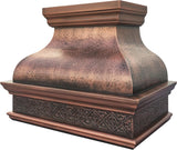 36 Inch Copper Wall Mount Range Hood 610 CFM LED Lights Dishwasher-Safe Baffle Filters