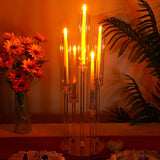 4 Pcs Acrylic Candelabra Centerpieces Candle Holder Crystal 5 Arm Candlesticks Holder with Acrylic Shade Pillar Taper