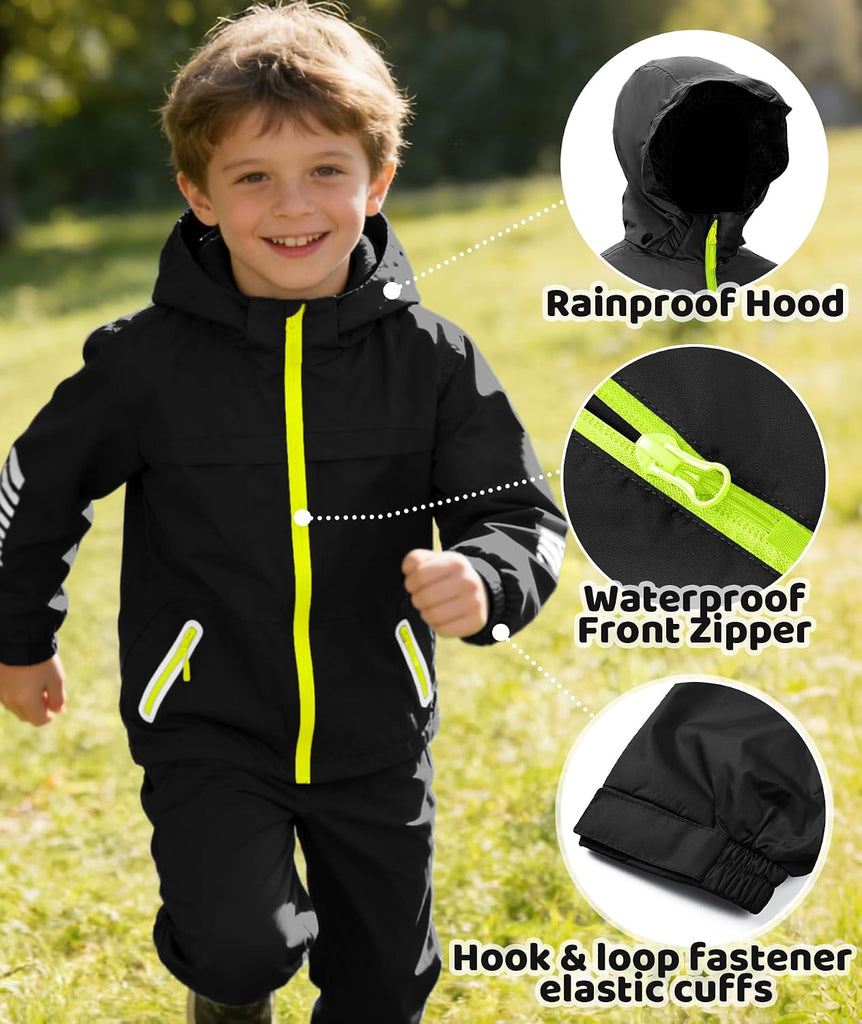 Boys Rain Jacket & Pants Kids Rain Suit