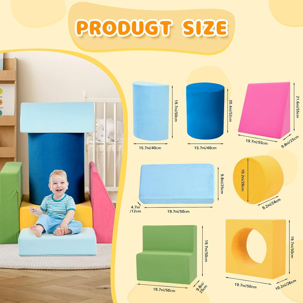 Toddler Climbing Toys Indoor, Piece Colourful Foam Climbing Blocks, Soft Play Climbing for Toddlers, Modular