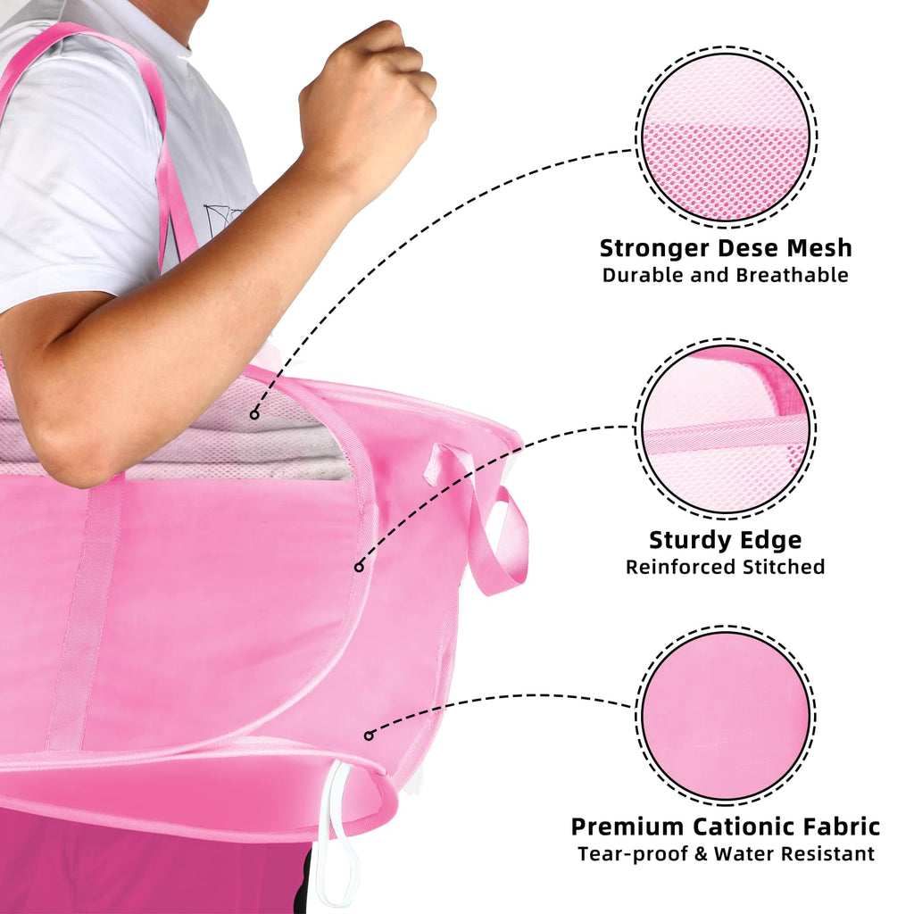 Collapsible Laundry Baskets, Tear Proof Pop Up Laundry Hamper with Dual Handles, Large Foldable Laundry Basket