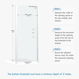 Frameless Pivot Shower Door 30.8-32" W X 72" H, 1/4" (6mm) Clear SGCC Tempered Glass, Hinged Pivot Swing Shower Door