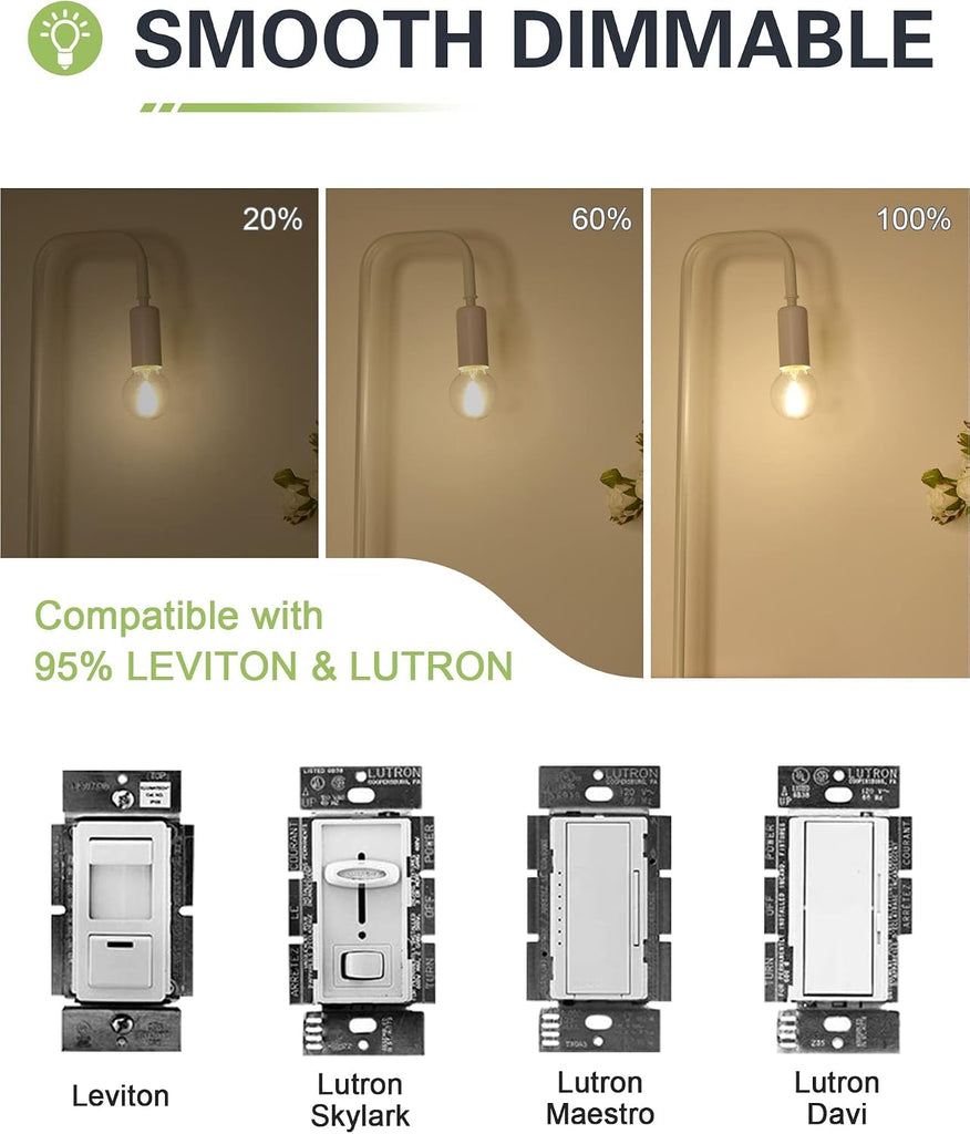 Dimmable E26 LED Ceiling Fan Light Bulbs A15 E26 LED Bulb 40W Equivalent Small Standard Base Edison Bulb Warm White