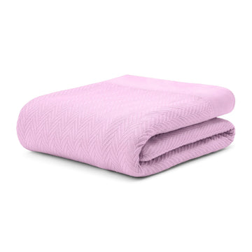 100% Long Staple Cotton Herringbone Multipurpose Blanket | Soft & Breathable, Lightweight All-Season Throw for