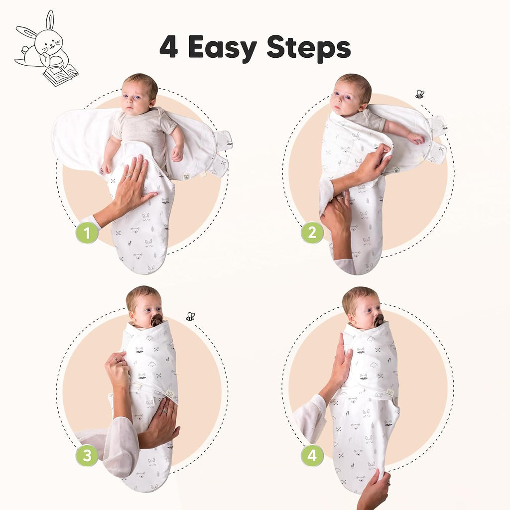 3pk Organic Swaddles for Newborns Girls, Boys & Hats (Nordic, )