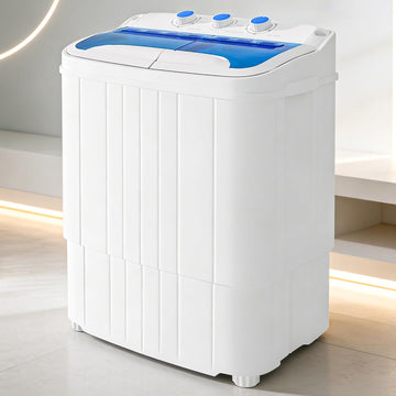 Portable Washing Machine, 17.6lbs Twin Tub Washer and Dryer Combo, Compact Mini Laundry Washer with Spin Cycle&Soaking