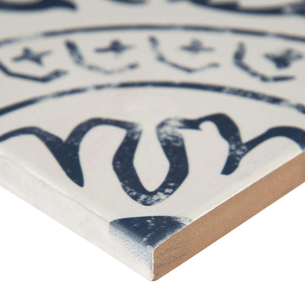 Indigo Encaustic Glazed Porcelain Wall Tile Kitchen Sample Flooring