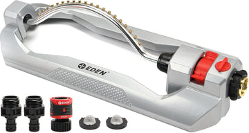 Metal 2-Way Oscillating Sprinkler for Lawn and Garden w/Quick Connect Starter Set