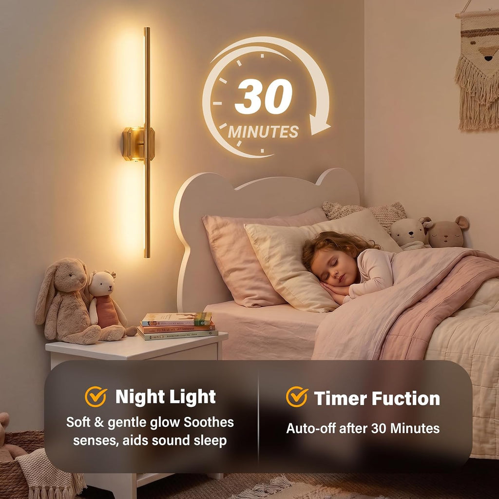 Battery Operated Wall Sconces Set of 2: Rechargeable Wall Lights with Remote Control, 2700K-6000K Dimmable LED Wall