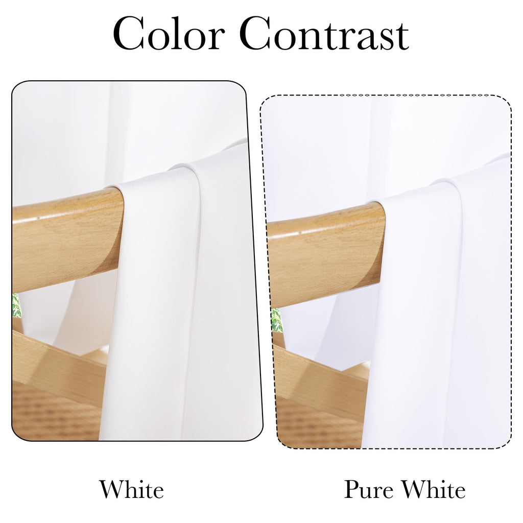 White Non-See-Through Light Filtering Curtains, Semi Sheer Privacy Grommet Drapes, 78 Inches Long 2 Panels, Cat Proof