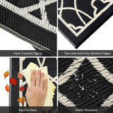 Outdoor Rug Waterproof 8x10 ft Outdoor Carpet Patio Rug Mat Reversible RV Camping Rug Plastic Straw 