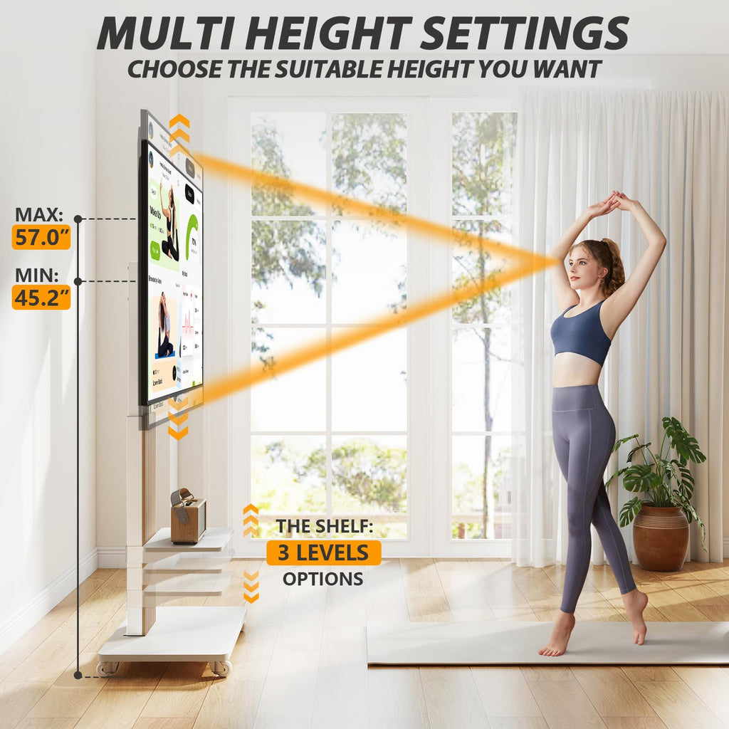 Heavy Duty Rolling TV Stand for 55-100 inch Large TVs