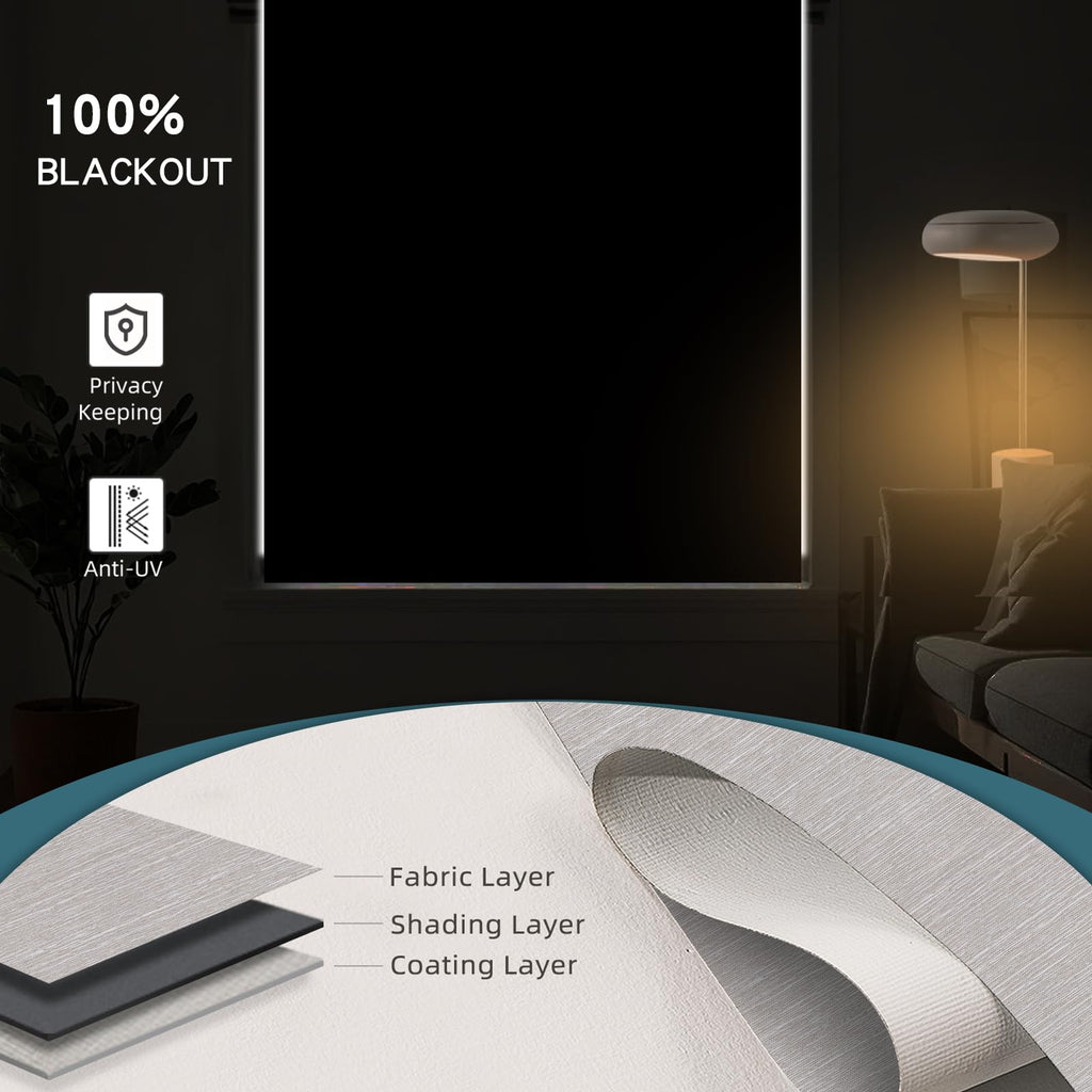 Motorized Roller Shades, 100% Blackout, Classic Cream