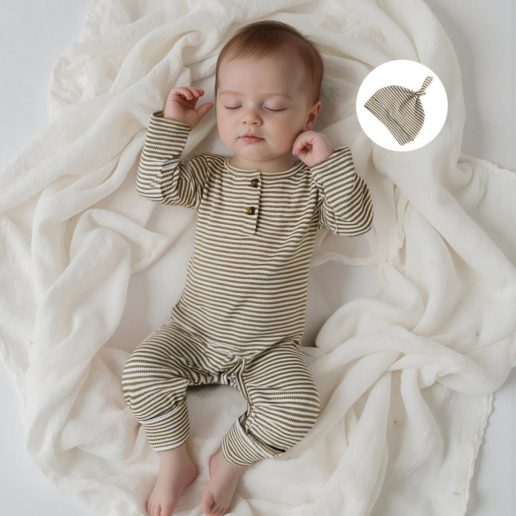 Newborn Baby Boy Romper Coming Home Outfit Infant Long Sleeve One Piece Jumpsuit Fall Winter Clothes (Long Sleeve