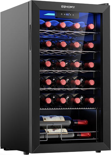 25 bottle Wine Cooler Refrigerator, Freestanding Compressor Wine Fridge with Adj