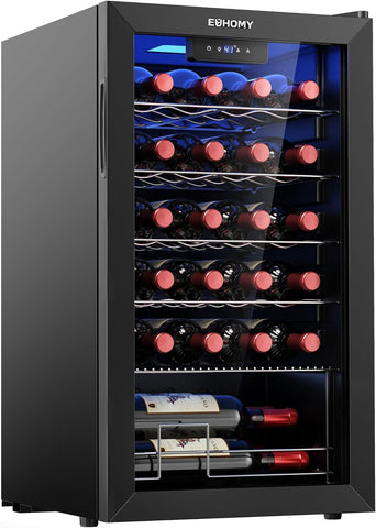 25 bottle Wine Cooler Refrigerator, Freestanding Compressor Wine Fridge with Adj