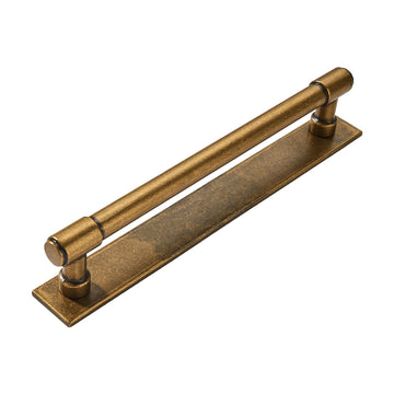 5 Pack 6 Inch(152 mm Center to Center Antique Brass Cabinet Pull Backplate with Base Plate Zinc Solid Vintage Kitchen