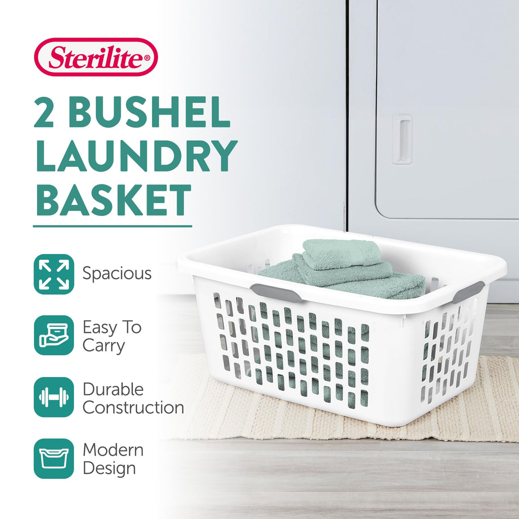 Rectangular Laundry Basket, Plastic Clothes Hamper, 18-Pack