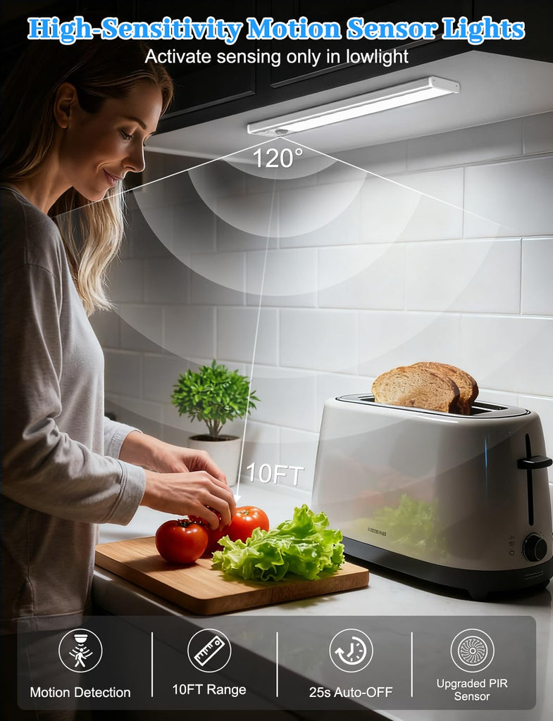 Under Cabinet Lighting with Charging Station, 12inch