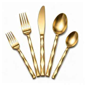 20-Piece Gold Silverware Set Flatware Set for 4 Modern Cutlery Set