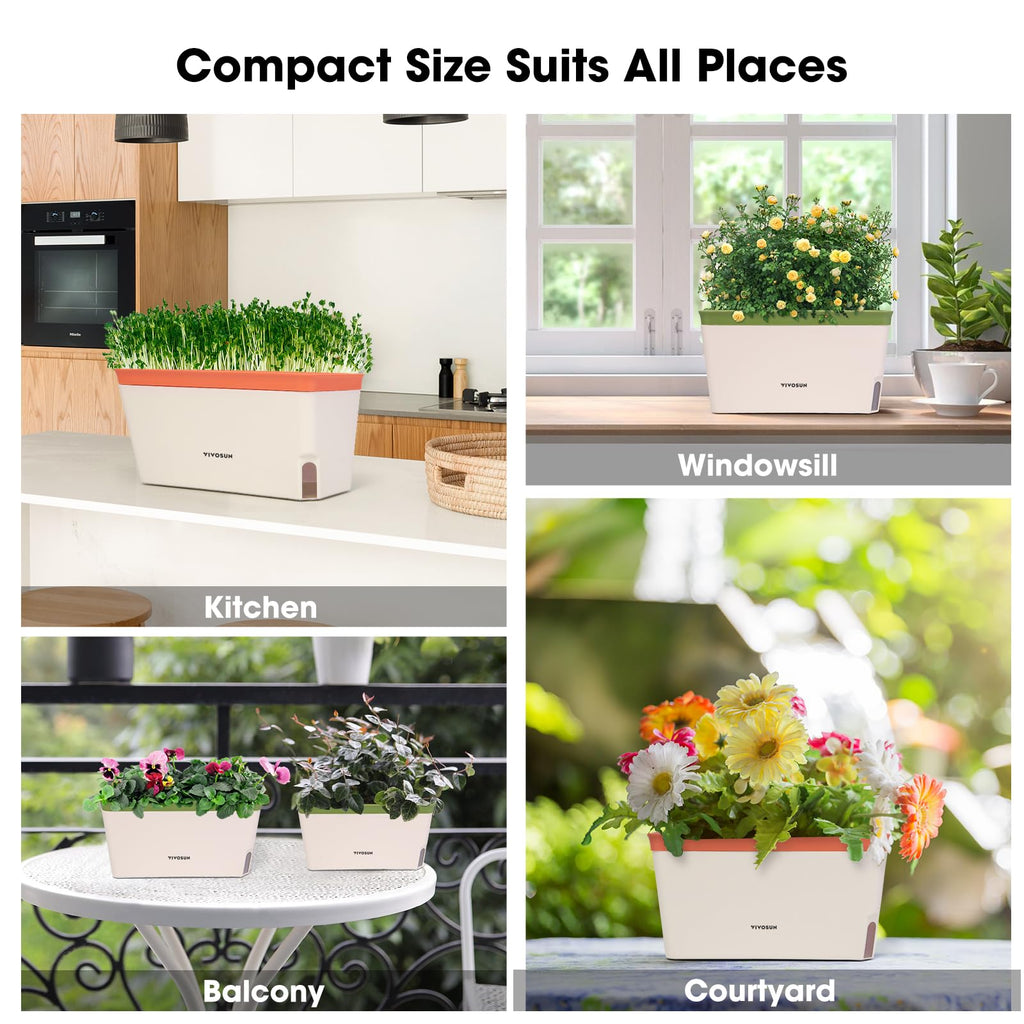 Self-Watering Planters, 6-Pack 10.5 in Window Herb Planter Box