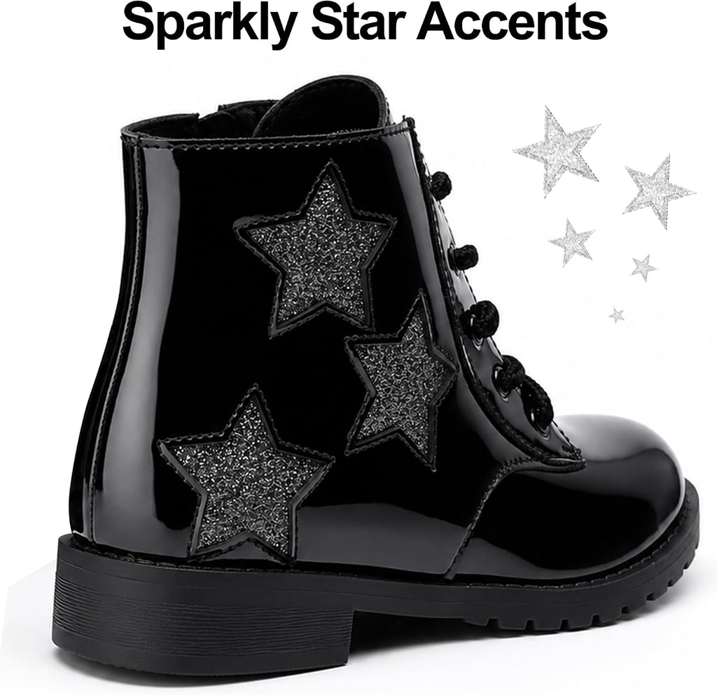 Girls Combat Boots Water-Resistant Ankle Boots