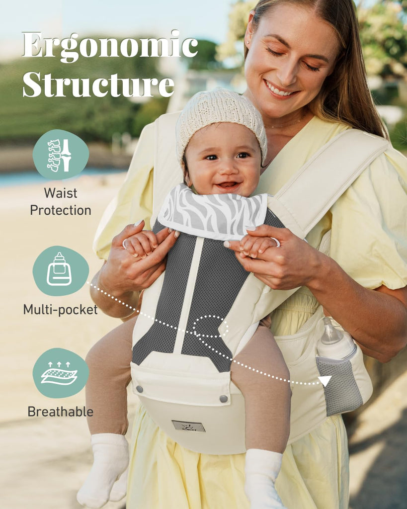 Safety-Certified in-1 Baby Carrier Newborn to Toddler, White