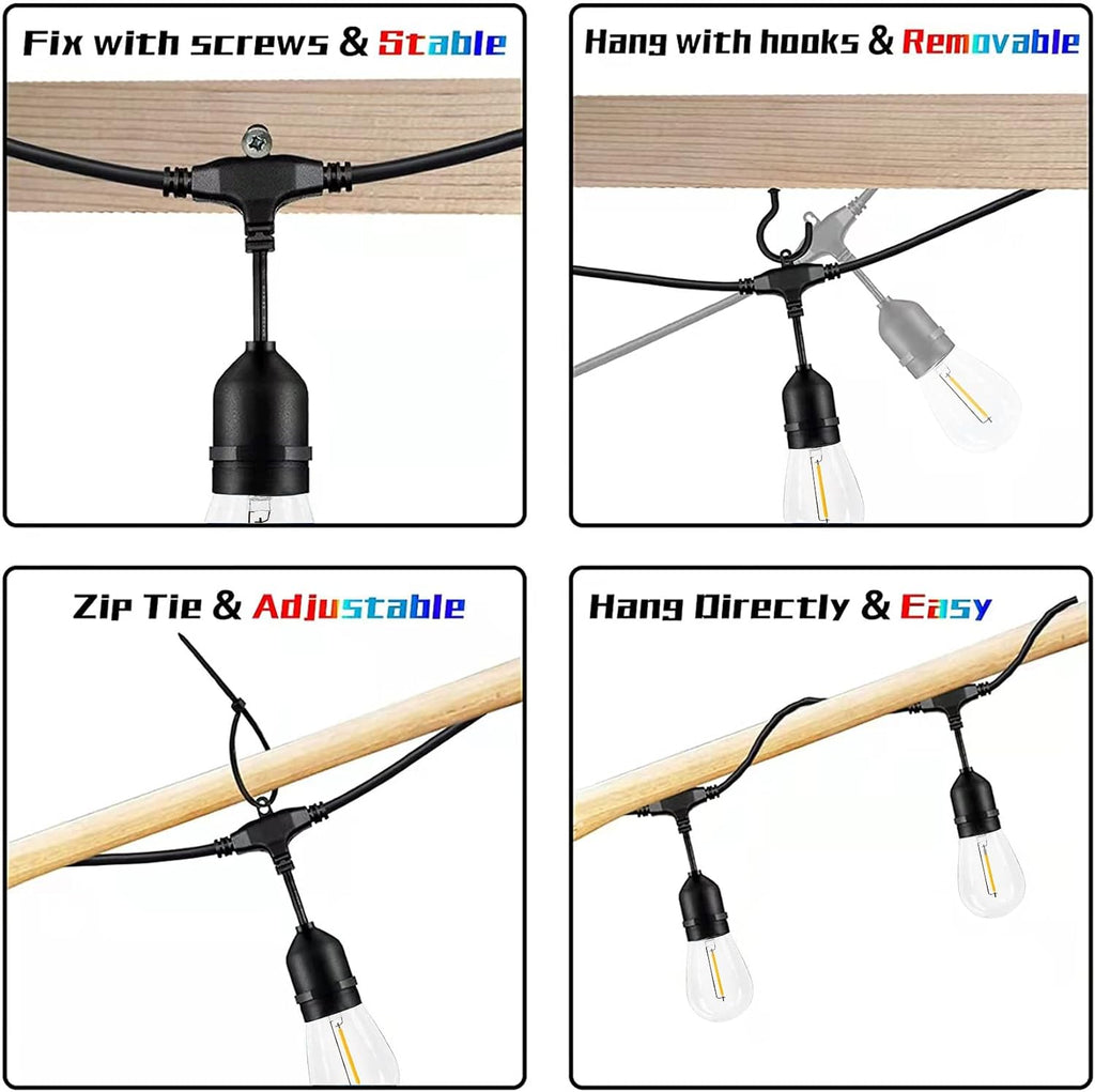 200FT String Lights for Outside LED Patio Lights Outdoor Waterproof