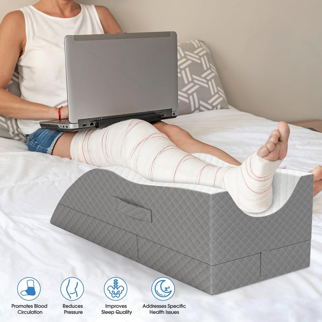 Leg Elevation Pillows for After Surgery, Wedge Pillow, Grey