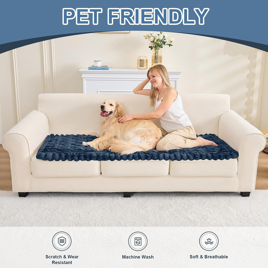 Waterproof Dog Couch Cover, Non Slip Pet Sofa Protector, Thick Fuzzy Couch Cover for Dogs, Machine Washable Furniture