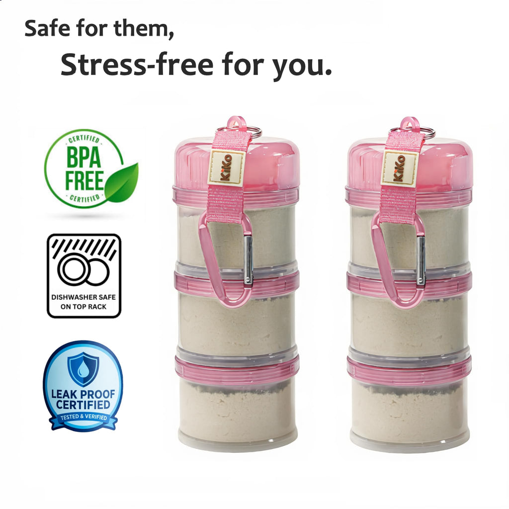 Formula Container to Go - Baby Essentials, Stackable Formula Dispenser for Night Feedings, Snacks and More - 2 Pack