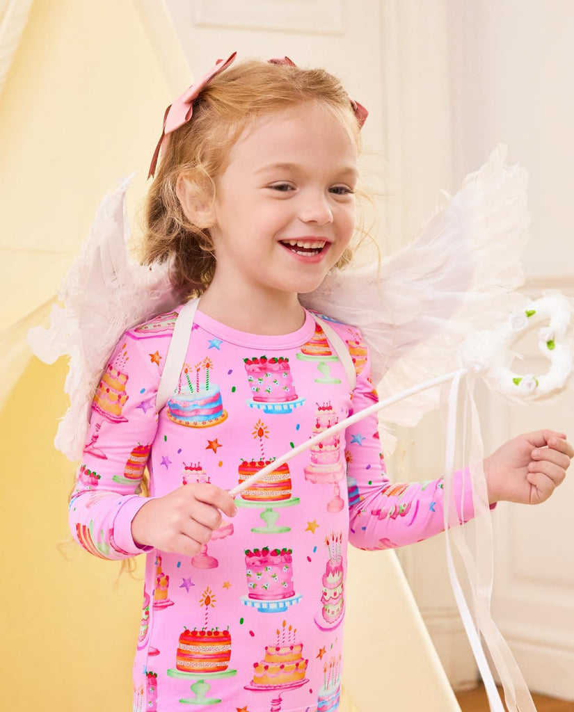 Bamboo Viscose Toddler Girls Kids Pajama Sets - Snug fit Long-Sleeve Softness Sleepwear Pjs 2pcs Jammies