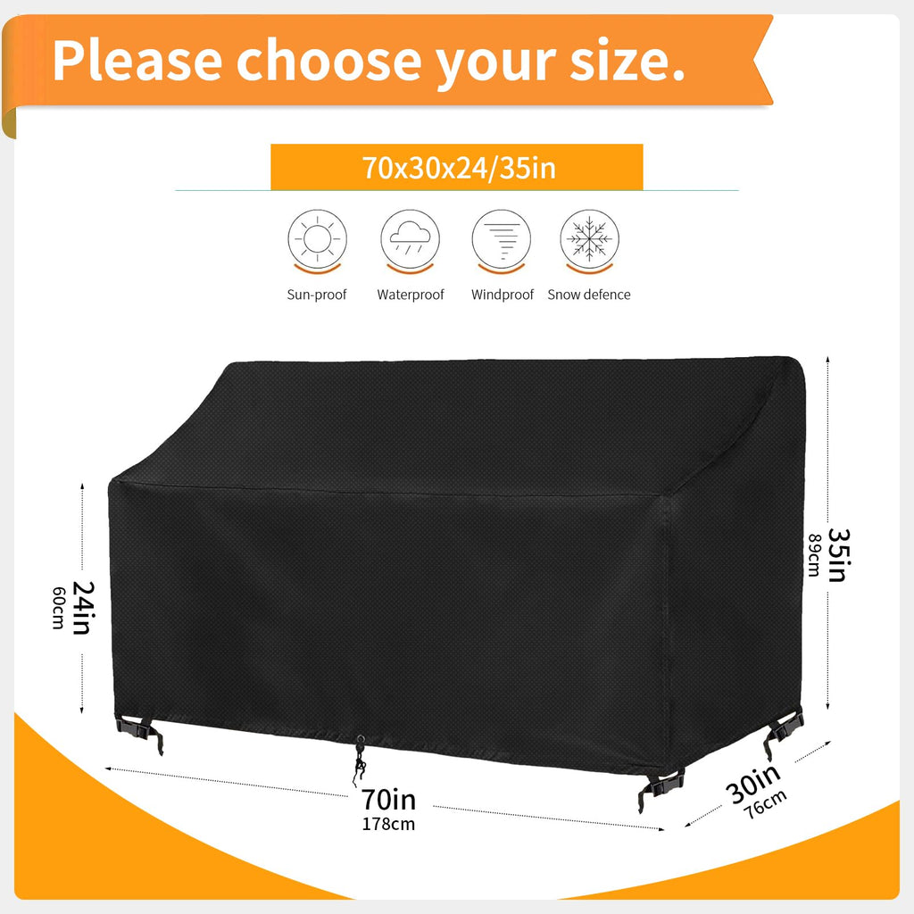 2-Person Outdoor Glider Bench Cover Waterproof, Double Patio Gliders Rocking Chair Covers with