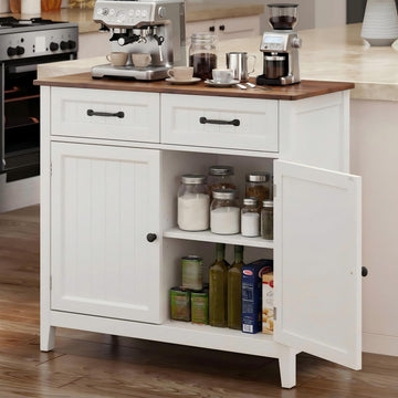 32" Buffet Cabinet, Kitchen Island with Storage - Retro