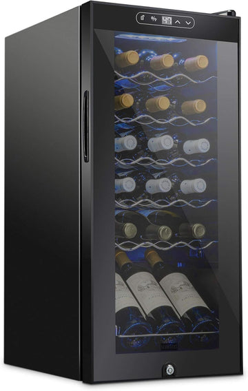 18 Bottle Compressor Wine Cooler Refrigerator w/Lock - Large Freestanding Wine C