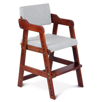 Wooden High Chair for Toddlers to Teens Adjustable Kids Learning Chair with Steps, Child Seats with Removable