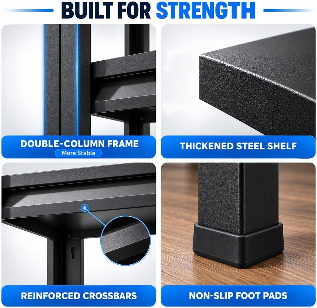 20-29 Gallon Aquarium Stand Metal Frame Fish Tank Stand with 2-Tier Storage Shelves, for 20 Gallon Long Aquarium, 34"