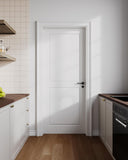 24"x80" 2-Panel Interior Slab Door,Pre-Assembled Solid Core French Wood Panel for Pantry Laundry Closet Bathroom,White