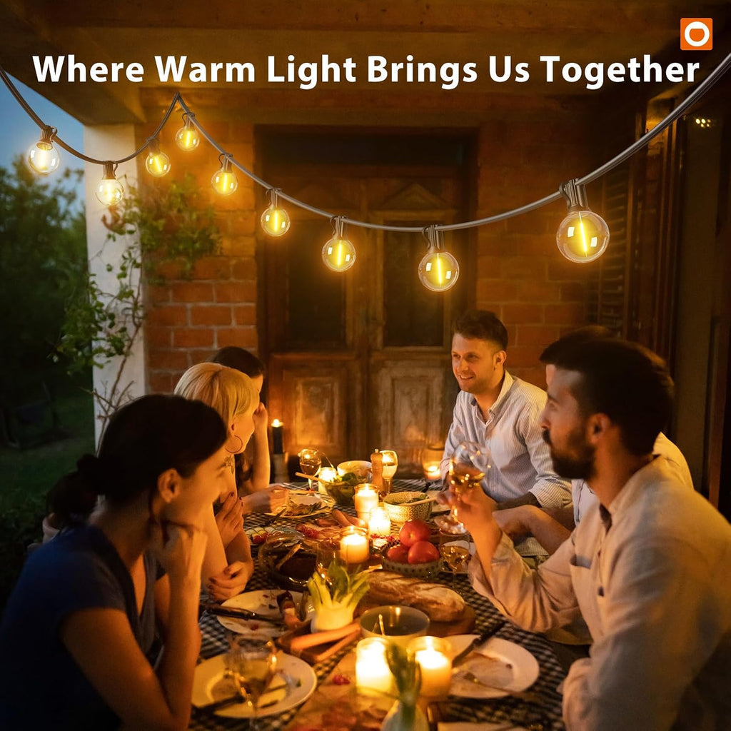 Outdoor String Lights 200FT G40 with Remote 108 LED Waterproof Bulbs