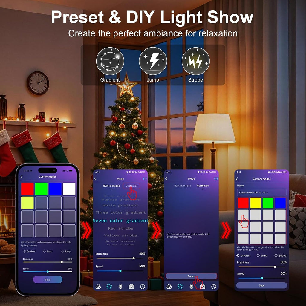 Smart Light Bulbs - Led Dimmible Color Changing Light Bulb for Home Works with Bluetooth Music Sync - A19 RGB