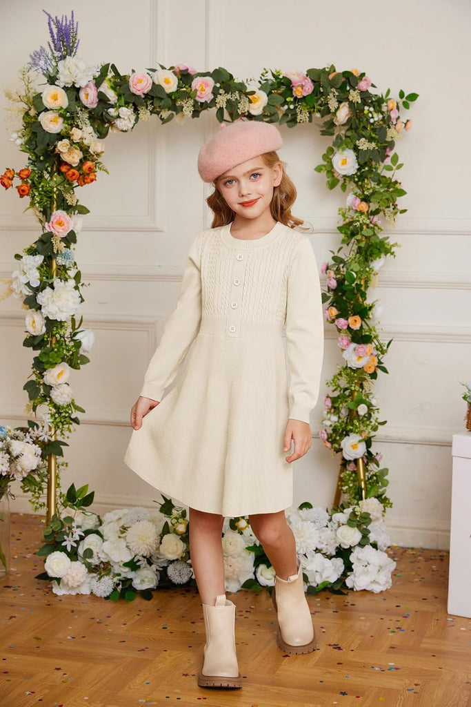 Girls Sweater Fall Long Sleeve Knit Winter Dresses