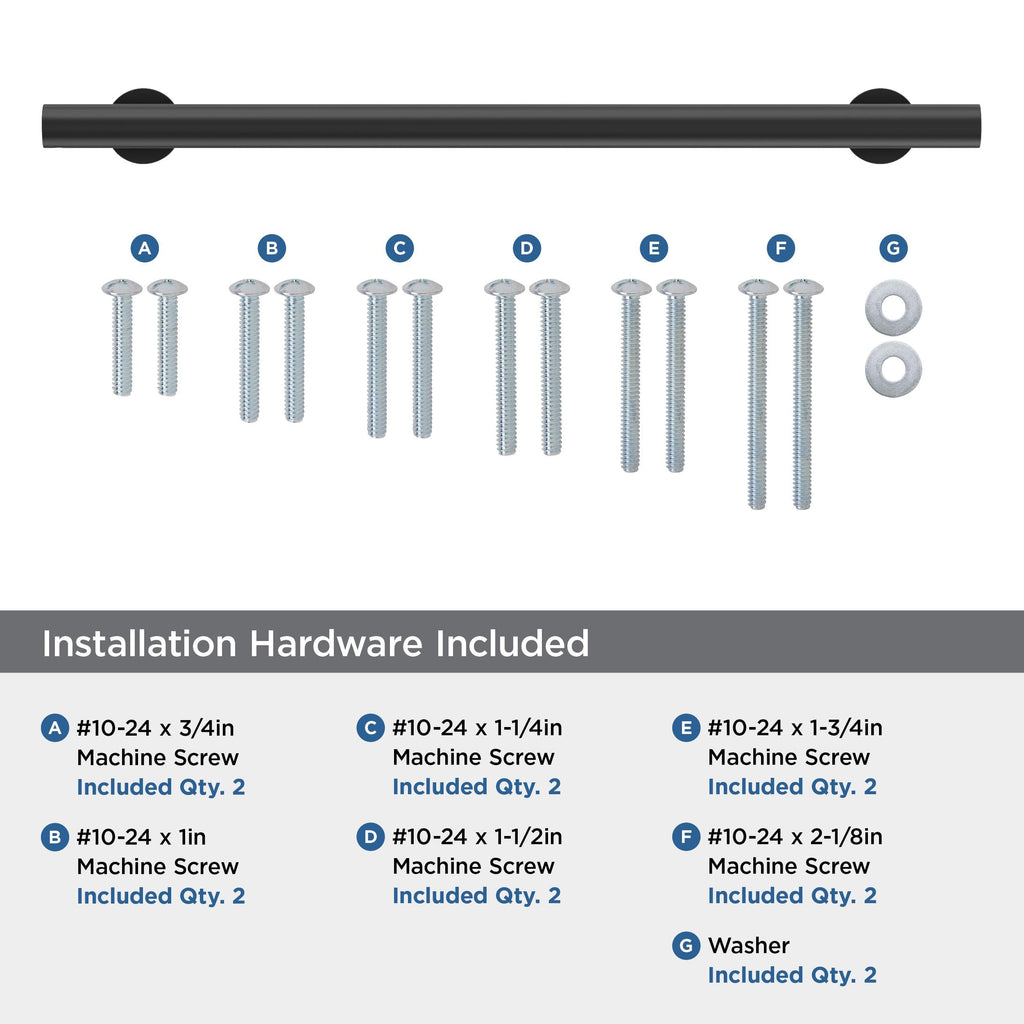12" Radius Matte Black Appliance Pull
