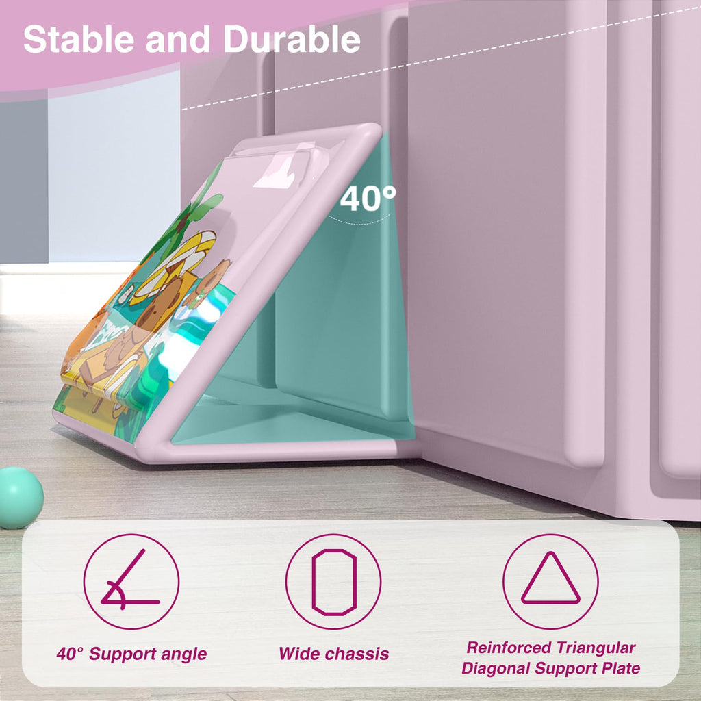 Portable Folding Baby Bath Tub, 29.5L x 17.7W x 9.8H inches, Suitable for 0-6 Years, Pink/Mint Green (Pink)