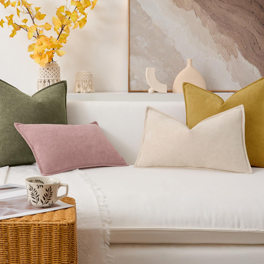 Soft Waterproof 22"x22" Pillow Covers 2 Pack, Mustard Yellow