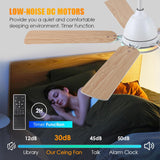 Ceiling Fans with Lights, 52 Inch Low Profile Ceiling Fan with Light and Remote Control,Reversible,RGB,3CCT, Dimmable,Quiet,White Ceiling Fan for Bedroom Indoor/Outdoor Use A101-B0DTDFC6GH