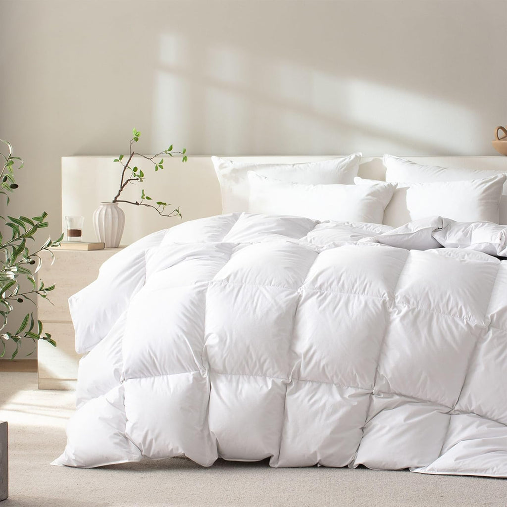 Hungarian Down Feather Fiber Comforter King,Hotel Style Bedding Comforter,1200TC,100% Organic Cotton