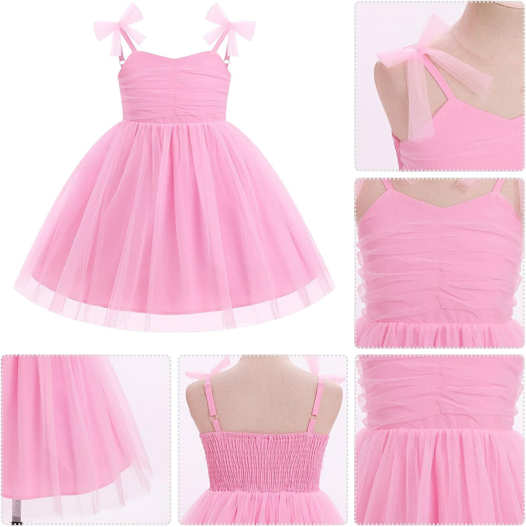 Toddler Girls Birthday Dress Tulle Smocked Pageant Summer Sundress